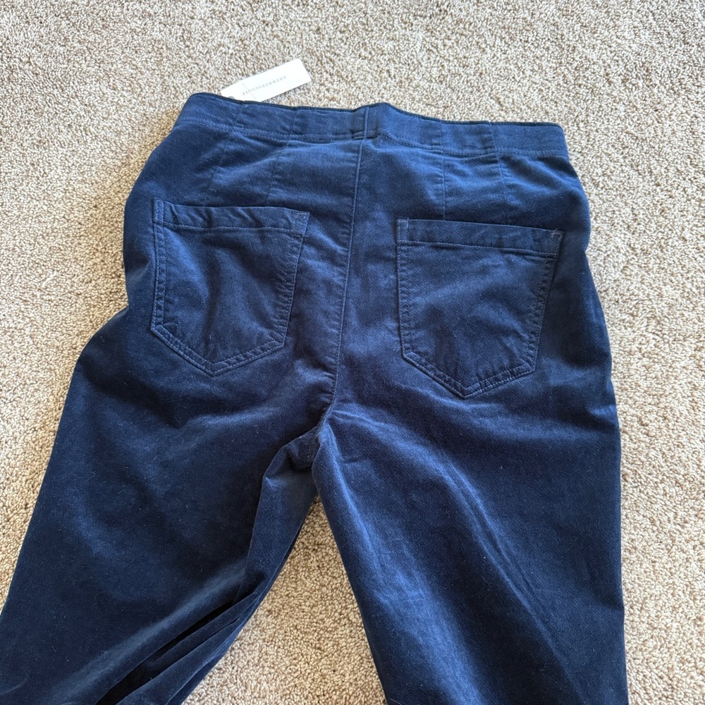 Anthropologie Pilcro Navy Marin Blue Velvet Flare Pants Size 26 - Picture 6 of 6
